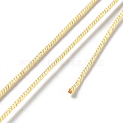 Polyester Twisted Cord, Round, for DIY Jewelry Making, Lemon Chiffon, 1.2mm, about 38.28 Yards(35m)/Roll(OCOR-G015-01B-27)