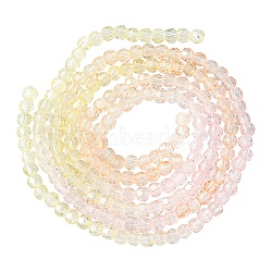 Transparent Glass Beads Strands, Faceted(32 Facets), Round, Pink, 4~4.5mm, Hole: 1mm, about 90~95pcs/strand, 13.98''(35.5cm), 2 Strands/set(GLAA-YW0001-59B)