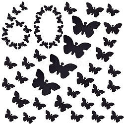 Acrylic Mirror Wall Stickers, Self Adhesive Mirror Butterfly Tiles, for Home Living Room Bedroom Decor, Black, 55~150x35~95x1mm, 30pcs/set(DIY-WH0387-19)