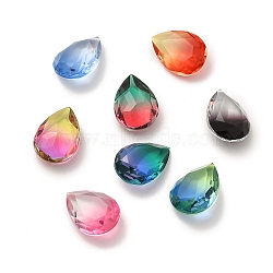 Faceted K9 Glass Rhinestone Cabochons, Pointed Back, Teardrop, Mixed Color, 18x13x7mm(GGLA-B002-02B)