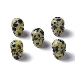 Natural Dalmatian Jasper Beads, Skull, 13x10x11.5mm, Hole: 1mm(G-I352-02)