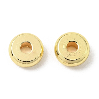Brass Beads, Cadmium Free & Lead Free, Long-Lasting Plated, Disc, Real 18K Gold Plated, 5x2mm, Hole: 1.5mm