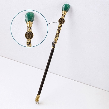 Natural Aventurine Twelve Constellation Magic Wand, Cosplay Magic Wand, for Witches and Wizards, Gemini, 300mm