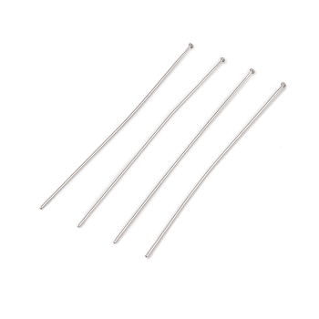 304 Stainless Steel Flat Head Pins, Stainless Steel Color, 50x0.5mm, Head: 1.2mm