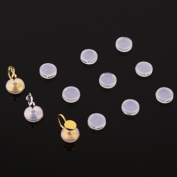 Silicone Clip on Earring Pads, White, 9x3mm