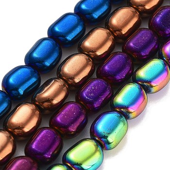 Synthetic Non-magnetic Hematite Beads Strands, Oval, Mixed Color, 9.5~10x8x6mm, Hole: 1.4mm, about 39pcs/strand, 14.96''(38cm)