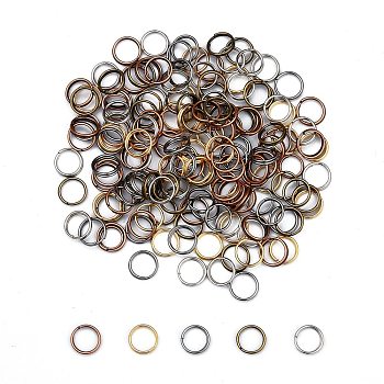 Mixed Color Iron Split Rings, Double Loops Jump Rings, 8x0.7mm, about 7.3mm inner diameter, about 3500pcs/500g