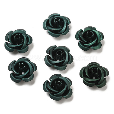 Dark Green Flower Aluminum Beads