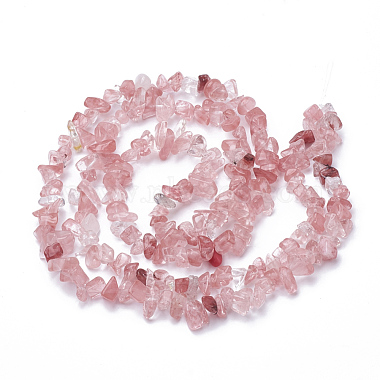 perles de verre de quartz cerise brins(X-G-S280-18)-2