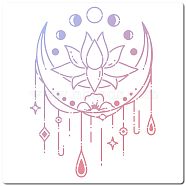 PET Plastic Drawing Painting Stencils Templates, Square, White, Flower, 30x30cm(DIY-WH0244-088)