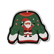 Christmas Theme Opaque Acrylic Pendants, Clothes, 39.5x47.5x1.8mm, Hole: 1.6mm(SACR-Z004-04F)