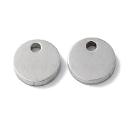 304 Stainless Steel Charms, Stamping Blank Tag, Flat Round Charm, Stainless Steel Color, 6x1.3mm, Hole: 1.2mm(STAS-Q308-09A-P)