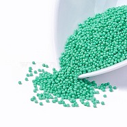 12/0 Grade A Baking Paint Glass Seed Spacer Beads, Medium Turquoise, 2x1.5mm, Hole: 0.7mm, about 2840pcs/50g(X-SEED-Q009-FJX10)