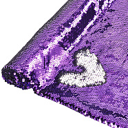 PVC Reversible Sequin Fabric, for Dress Performance Stage, Purple, 1500~1520x0.7mm(DIY-WH0430-543B)