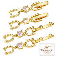6Pcs Brass Extender Chain, with Cubic Zirconia, Necklace & Bracelet Extender Accessories, Golden, 35x6mm(ZIRC-BBC0002-11)