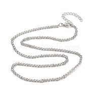 Brass Chain Necklaces Makings, Platinum, 44.9x0.3cm(NJEW-L170-13P)