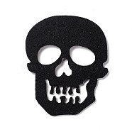 Wool Felt Skull Party Decorations, Halloween Themed Display Decorations, for Decorative Tree, Banner, Garland, Black, 103x82x2mm(AJEW-P101-02B)