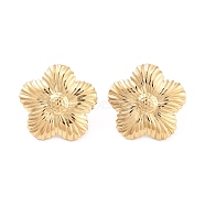 316 Surgical Stainless Steel Stud Earrings for Women, Real 18K Gold Plated, Star, 24x25mm(STAS-M062-02G-C)