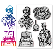 Rubber Clear Stamps, for Card Making Decoration DIY Scrapbooking, Travel Themed, 22x18x0.8cm(DIY-WH0251-005)