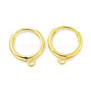 Brass Hoop Earring Findings, Round, Real 18K Gold Plated, 16.5x13.5x2mm, Hole: 2mm(KK-L211-021G)