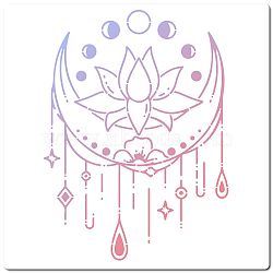 PET Plastic Drawing Painting Stencils Templates, Square, White, Flower, 30x30cm(DIY-WH0244-088)