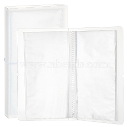 50 Pages Rectangle Plastic Card Storage Albums, Photocard Sticker Collection Book, Holds up to 100 Stickers Storage, White, 266x147x26mm(AJEW-WH0348-29A)