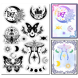 Custom PVC Plastic Clear Stamps, for DIY Scrapbooking, Photo Album Decorative, Cards Making, Stamp Sheets, Film Frame, Butterfly, 160x110x3mm(DIY-WH0439-0087)