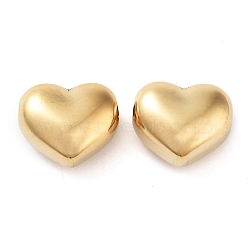 304 Stainless Steel Charms, Heart Charm, Real 14K Gold Plated, 8.5x10x5.5mm, Hole: 1.2mm(STAS-L022-285G-B)