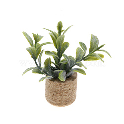 Plastic Potted Plant Mini Model, with Magnet, Micro Landscape Dollhouse Accessories, Pretending Prop Decorations, Green, 70x70mm(PW-WGD7CCF-05)