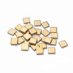 Electroplate Glass Crystal Mosaic Tiles Cabochons, for Crafts Art, Smooth, Square, Goldenrod, 15x15x4.2mm, about 92pcs/bag(GLAA-G073-B01)