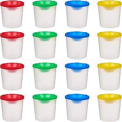 Children's No Spill Plastic Paint Cups, with Colored Lids, for Cleaning, Mixed Color, 7.1x7.4cm, 4 colors, 5pcs/color, 20pcs/set(AJEW-NB0001-73)