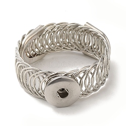 Adjustable Brass Snap Bracelet Making, with Iron Findings, Platinum, 59x19mm, Fit snap button in 5~6mm knot(X-BJEW-R037-11)