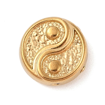 304 Stainless Steel Beads, Golden, Yin-yang, 12x4.5mm, Hole: 1.4mm