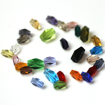 Imitation Austrian Crystal Beads, Grade AAA, Faceted, Column, Mixed Color, 8x5.5mm, Hole: 0.7~0.9mm