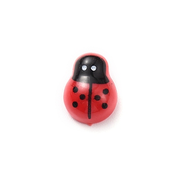 Plastic Cabochons, Ladybug, FireBrick, 15x11.3x5.8mm