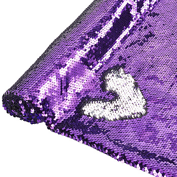 PVC Reversible Sequin Fabric, for Dress Performance Stage, Purple, 1500~1520x0.7mm