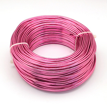 Round Aluminum Wire, Bendable Metal Craft Wire, for DIY Jewelry Craft Making, Camellia, 9 Gauge, 3.0mm, 25m/500g(82 Feet/500g)