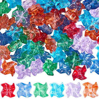 80Pcs Glass Beads, Windmill, Mixed Color, 18x9x9mm, Hole: 1.2mm