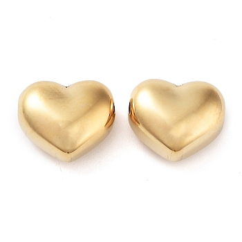 304 Stainless Steel Charms, Heart Charm, Real 14K Gold Plated, 8.5x10x5.5mm, Hole: 1.2mm