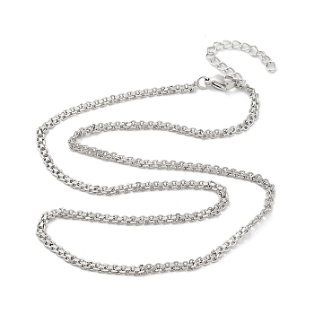 Brass Chain Necklaces Makings, Platinum, 44.9x0.3cm