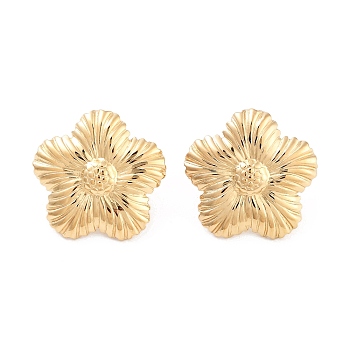 316 Surgical Stainless Steel Stud Earrings for Women, Real 18K Gold Plated, Star, 24x25mm