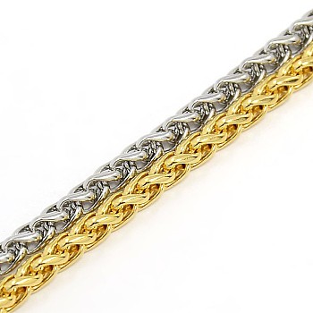 304 Stainless Steel Wheat Chain Bracelet Making, Mixed Color, 8-1/4 inch(210mm), 4mm