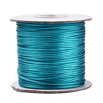 Korean Waxed Polyester Cord, Dark Cyan, 1mm, about 85yards/roll