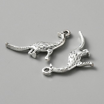 Tibetan Style Alloy Pendants, Dinosaur, Antique Silver, 20x21.5x2.5mm, Hole: 1.5mm