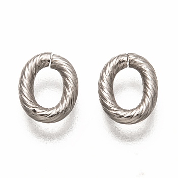 304 Stainless Steel Open Jump Rings, Oval, Stainless Steel Color, 7x6x1.5mm, inner diameter: 4x3mm