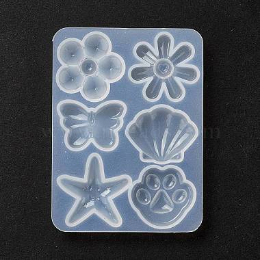 Moules en silicone fleur & coquillage & étoile de mer & empreinte de patte & papillon(X-DIY-P059-07)-2