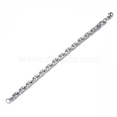 201 bracelet chaîne corde en acier inoxydable(BJEW-S057-82)-2