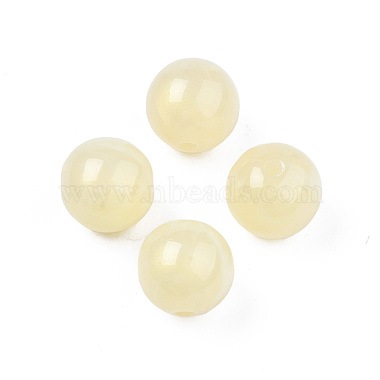 Lemon Chiffon Round Acrylic Beads