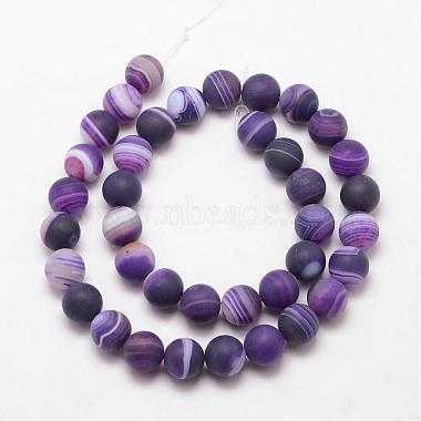 Natural Striped Agate/Banded Agate Bead Strands(G-K166-12-8mm-02)-2