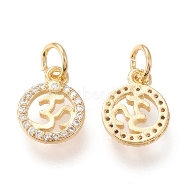 Brass Micro Pave Clear Cubic Zirconia Charms(ZIRC-I044-47G)-2